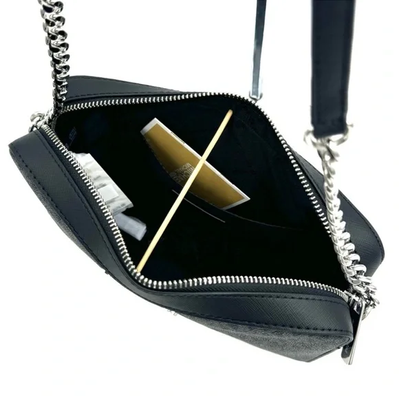 Michael Kors Large Jet Set Item EW Crossbody Bag Black Signature